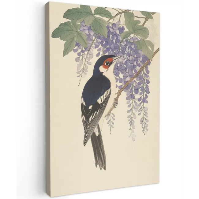 Specht - Bloemen - Paars Tuinposter op houten frame 2 cm dik klein -3d