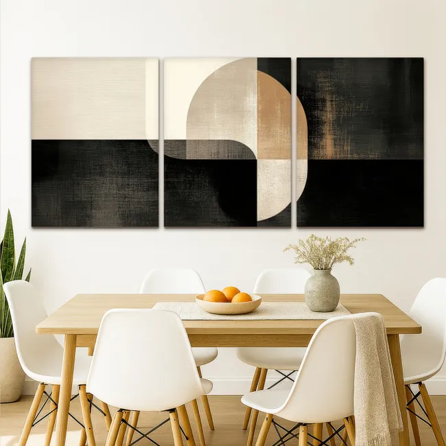 Meerluik schilderij - 3 luiken - Vormen - Abstract - Goud