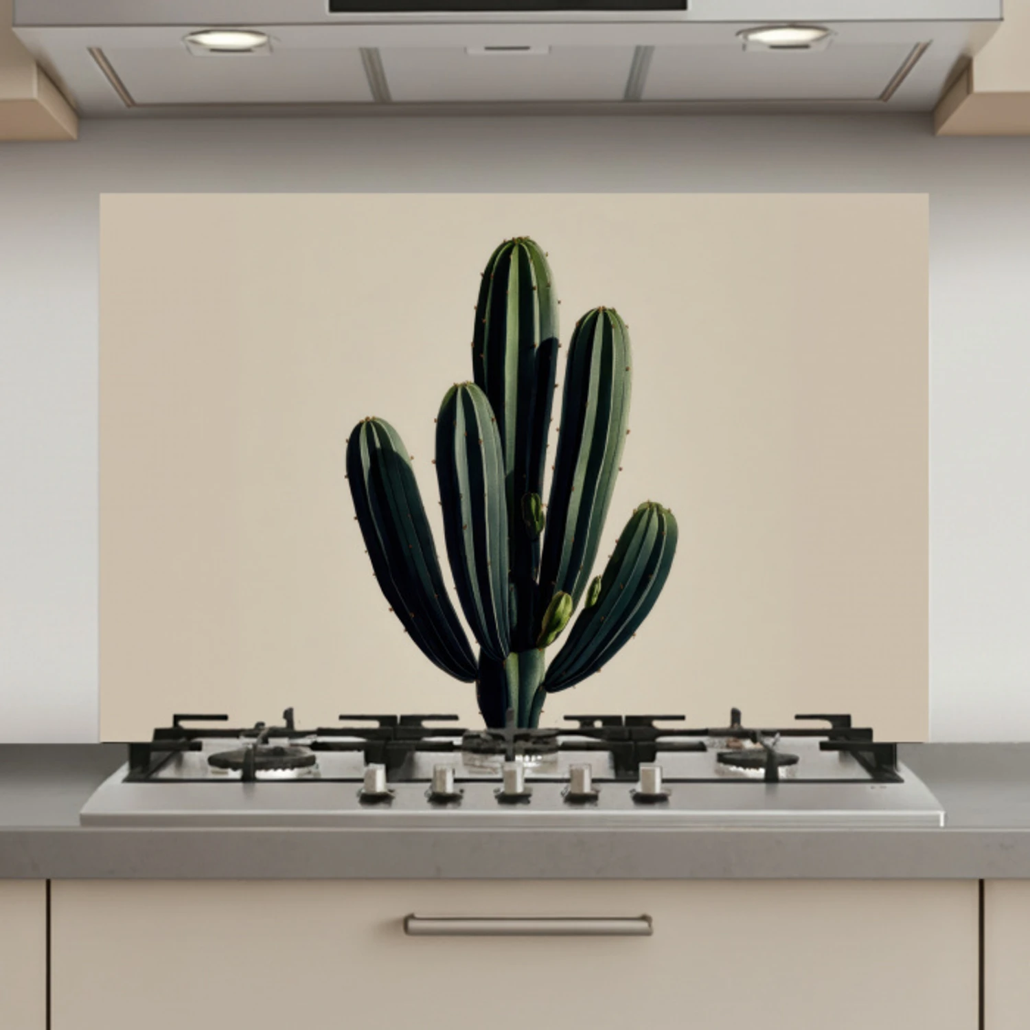 Cactus - Subtiel - Groen keuken achterwand spatscherm klein -3d_website
