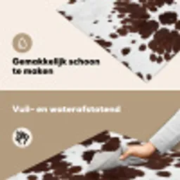 Koeienhuid - Klassiek - Bruin Inductie beschemer met haakjes klein -ky-schoon-nl