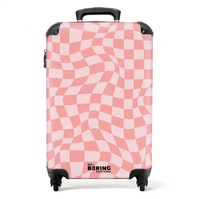 Squares - Roze golven NBS - Handbagage koffer - Kinderen Unisex middel -productfoto_recht