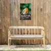 Roodborstje op een Boomstam Tuinposter op houten frame 2 cm dik klein -sfeer4