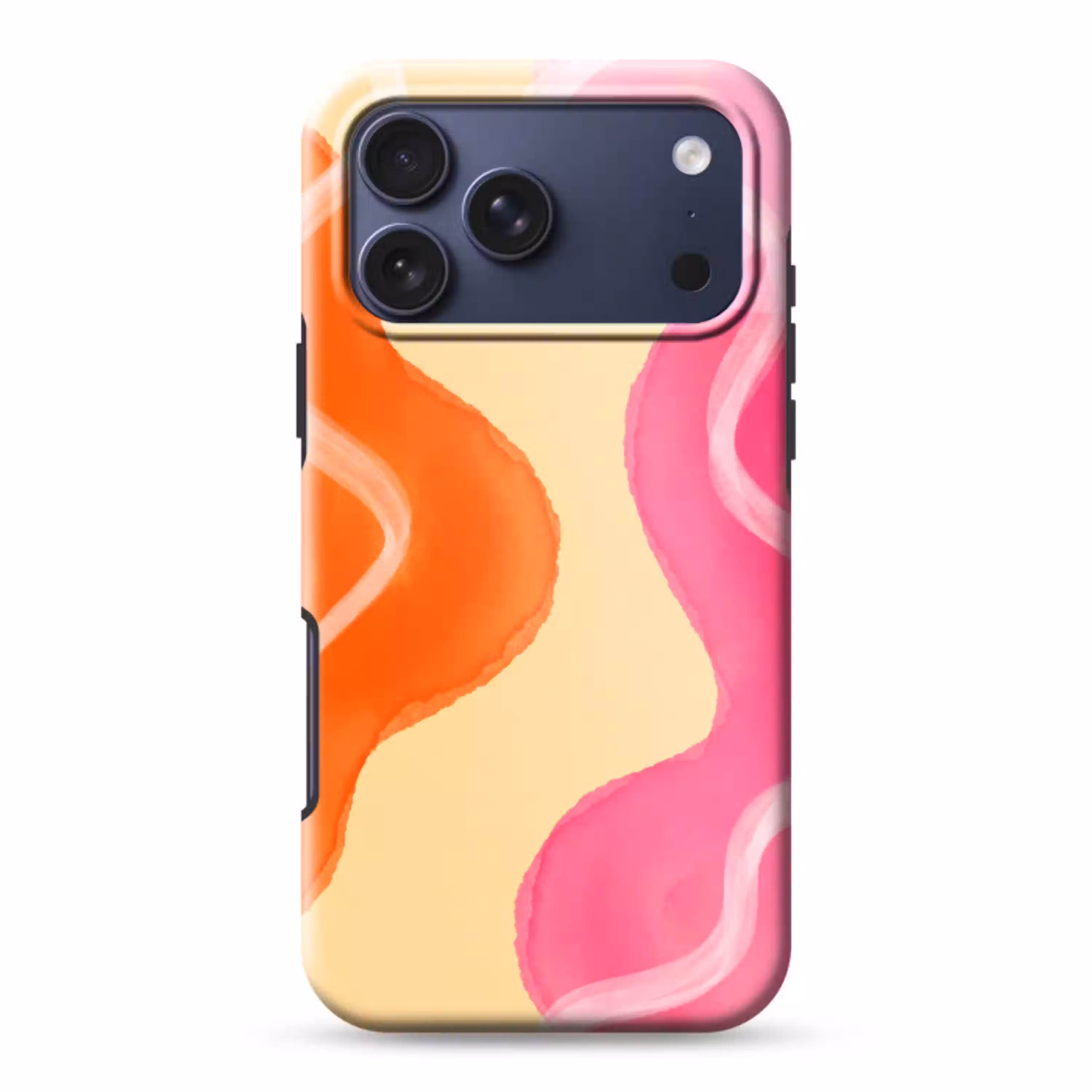 Abstract - Aquarel - Organisch - Oranje - Roze Toughcase MagSafe Apple iPhone 17 Pro Max klein -3d
