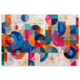 Kunst - Geometrisch - Abstract - Kleurrijk poster papier klein -3d