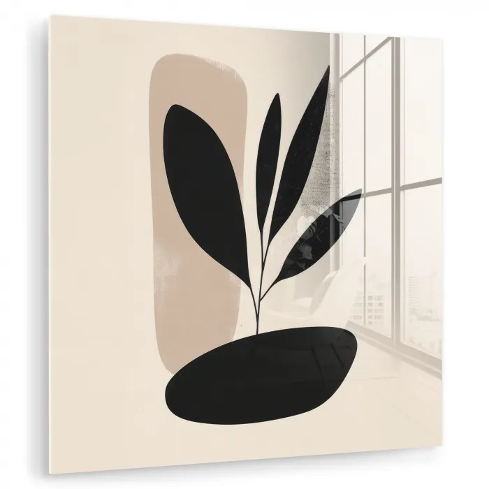 Plant - Beige - Japandi plexiglas 5mm klein -zzzproduct_nieuw