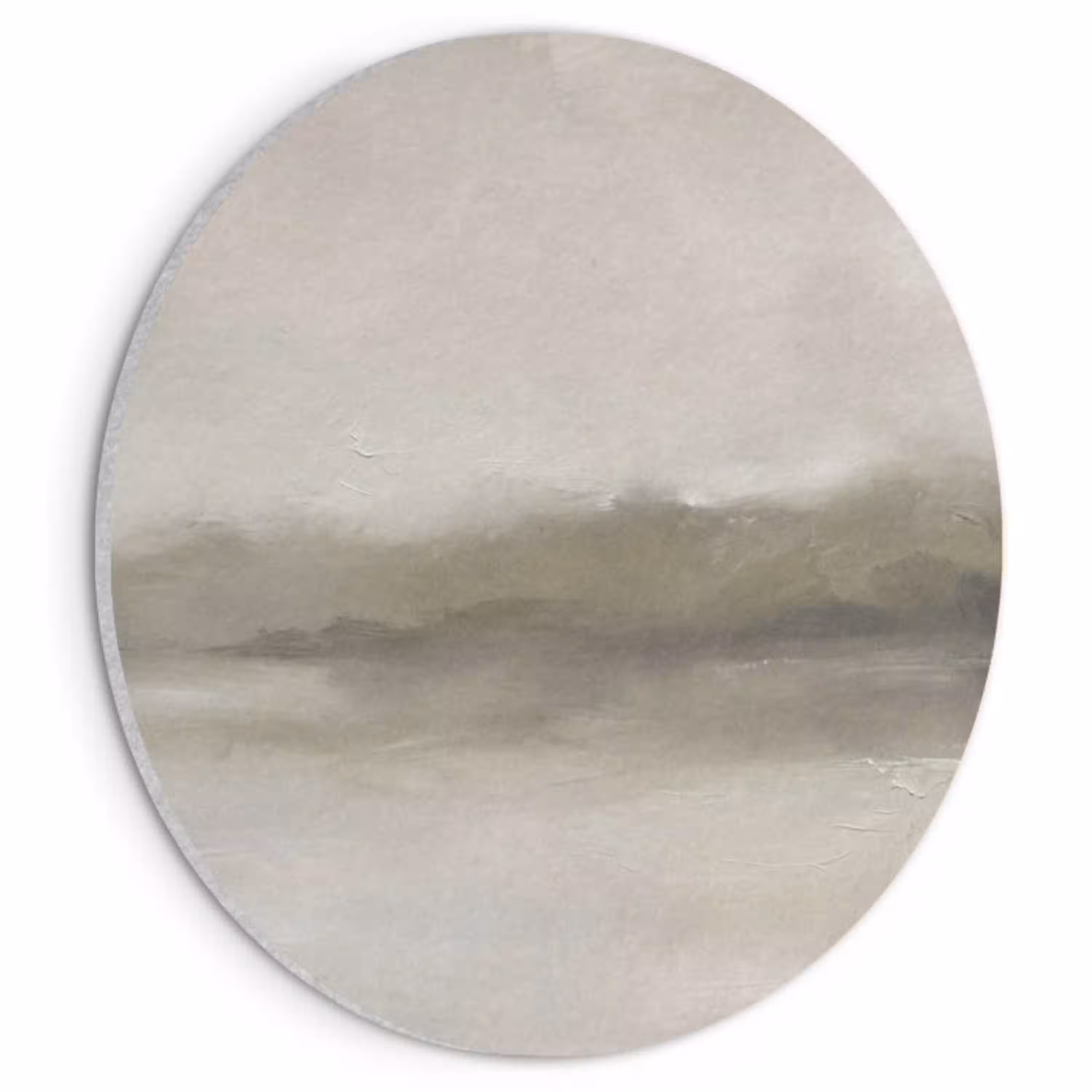 Abstract - Landschap - Nevel - Modern - Grijs Akoestische PET Vilt - Rond klein -3d