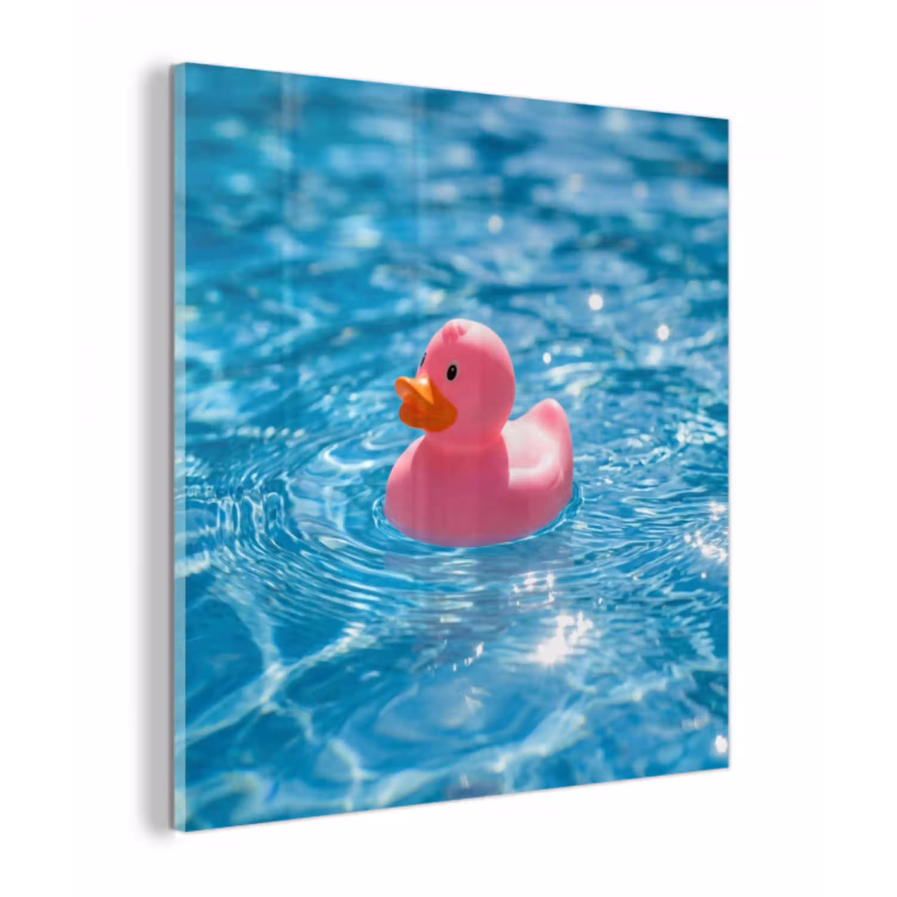 Badeend - Dobberend - Roze plexiglas 5mm klein -z3d