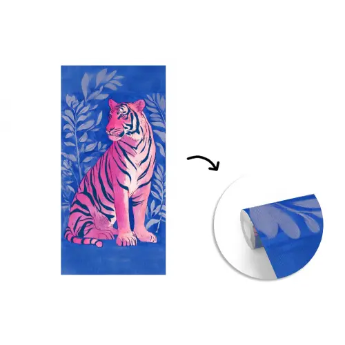 Tijger - Roze - Bladeren - Jungle fotobehang vinyl groot -3d