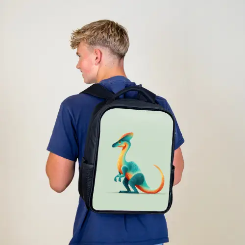 Staart - Dino - Minimalistisch - Blauw Rugzak - Zwart middel -sfeer8
