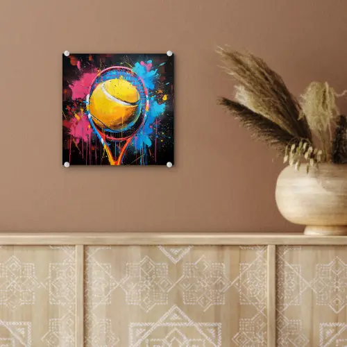 Graffiti - Tennis - Sport - Racket plexiglas 5mm klein -sfeer5