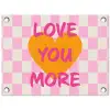 Valentijn - Love - Roze - Oranje tuinposter los doek klein -3d