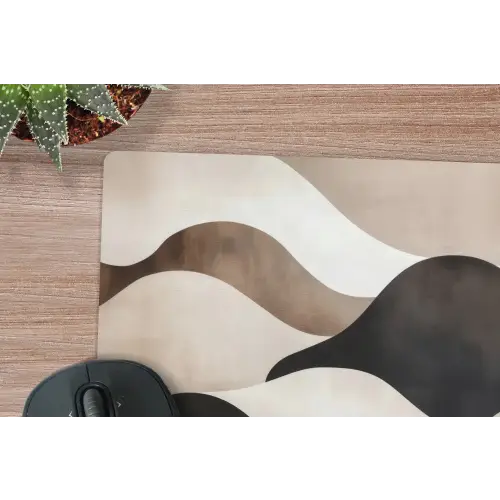 Golven - Abstract - Beige muismat rubber klein -closeup