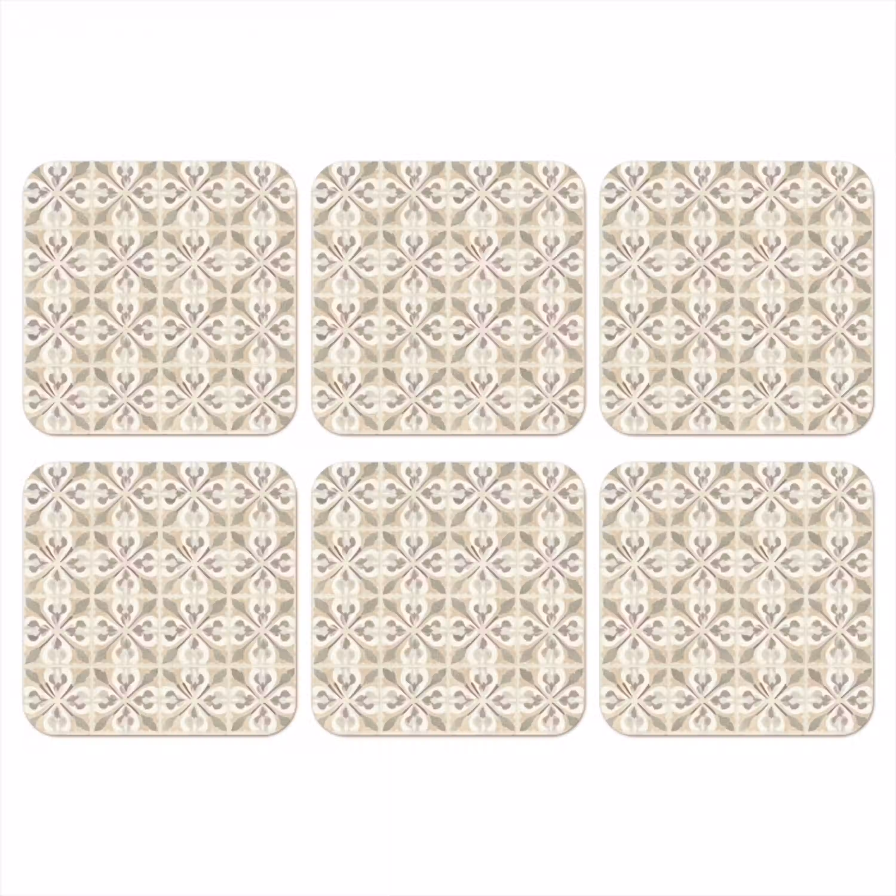 Tegel - Motief - Beige onderzetter kurk middel 366 -3d