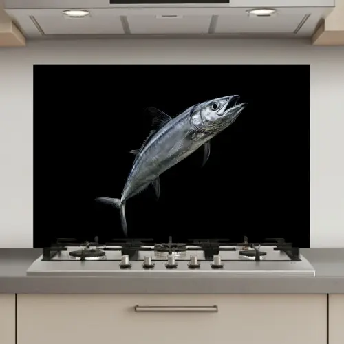 Makreel - Vis - Zwart keuken achterwand spatscherm klein -3d_website