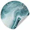 Edelstenen - Blauw - Natuur - Marmer - Abstract Wandcirkel behangsticker klein -3d