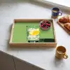Glas - Citroen - Ijsblokjes - Groen Dienblad Rechthoek middel -sfeer2