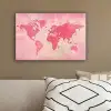Wereldkaart - Roze - Vaag canvas 2cm klein -sfeer3