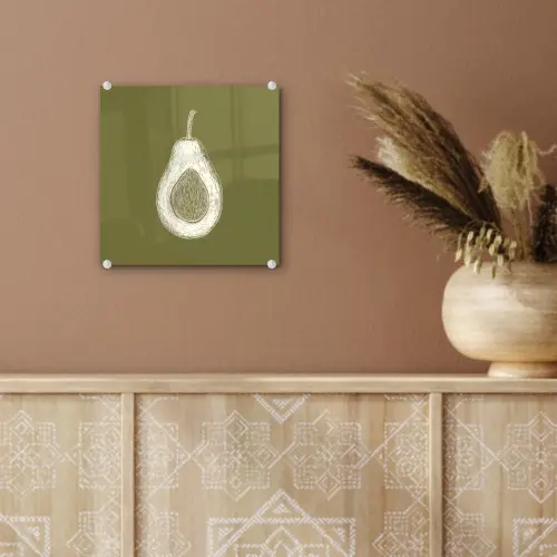 Avocado - Minimalistisch - Illustratie - Groen plexiglas 5mm klein -sfeer5