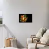 Olijfolie - Graffiti - Peper - Olijven - Modern Tuinposter op houten frame 2 cm dik klein -sfeer1