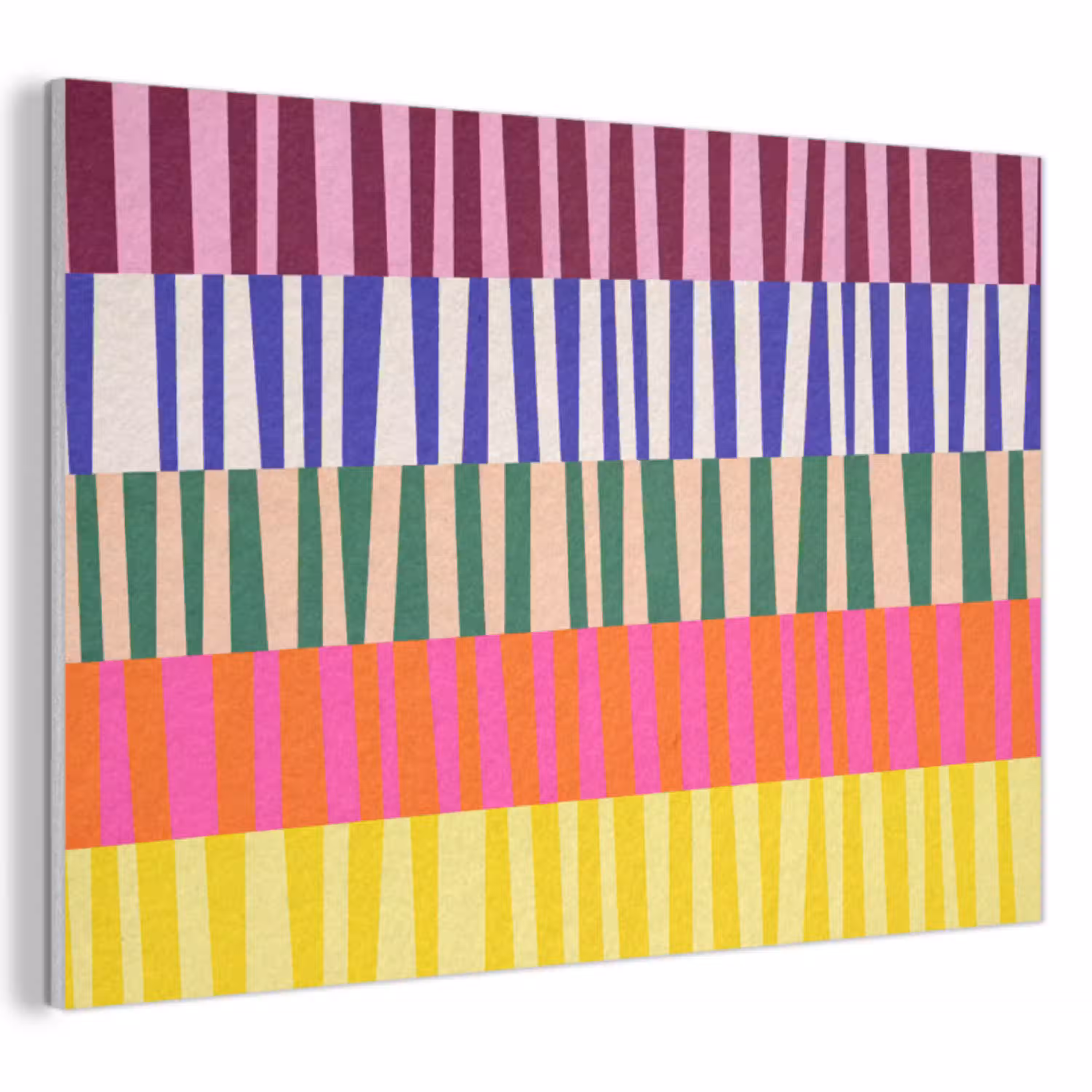Patroon - Strepen - Abstract - Modern - Kleurrijk PET vilt klein -3d