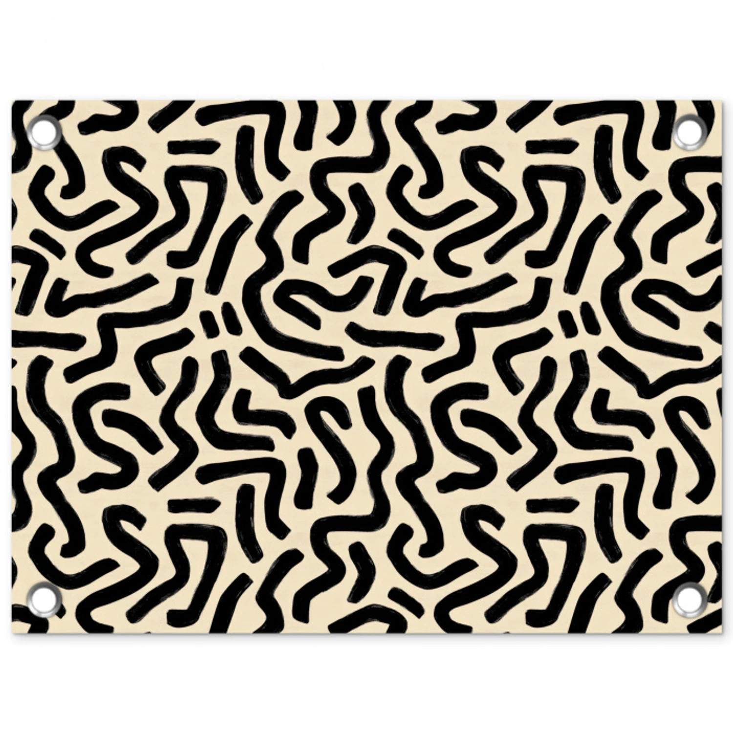 Abstract - Lijnen - Zwart tuinposter los doek klein 239 -3d