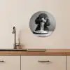 Poedel - Hond - Zwart - Wit - Schattig - Pasta KitchenYeah - Keuken - Wandcirkel Forex klein -sfeer3