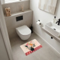 Vaas - Bloemen - Vlinder - Rood Badmat klein -sfeer4