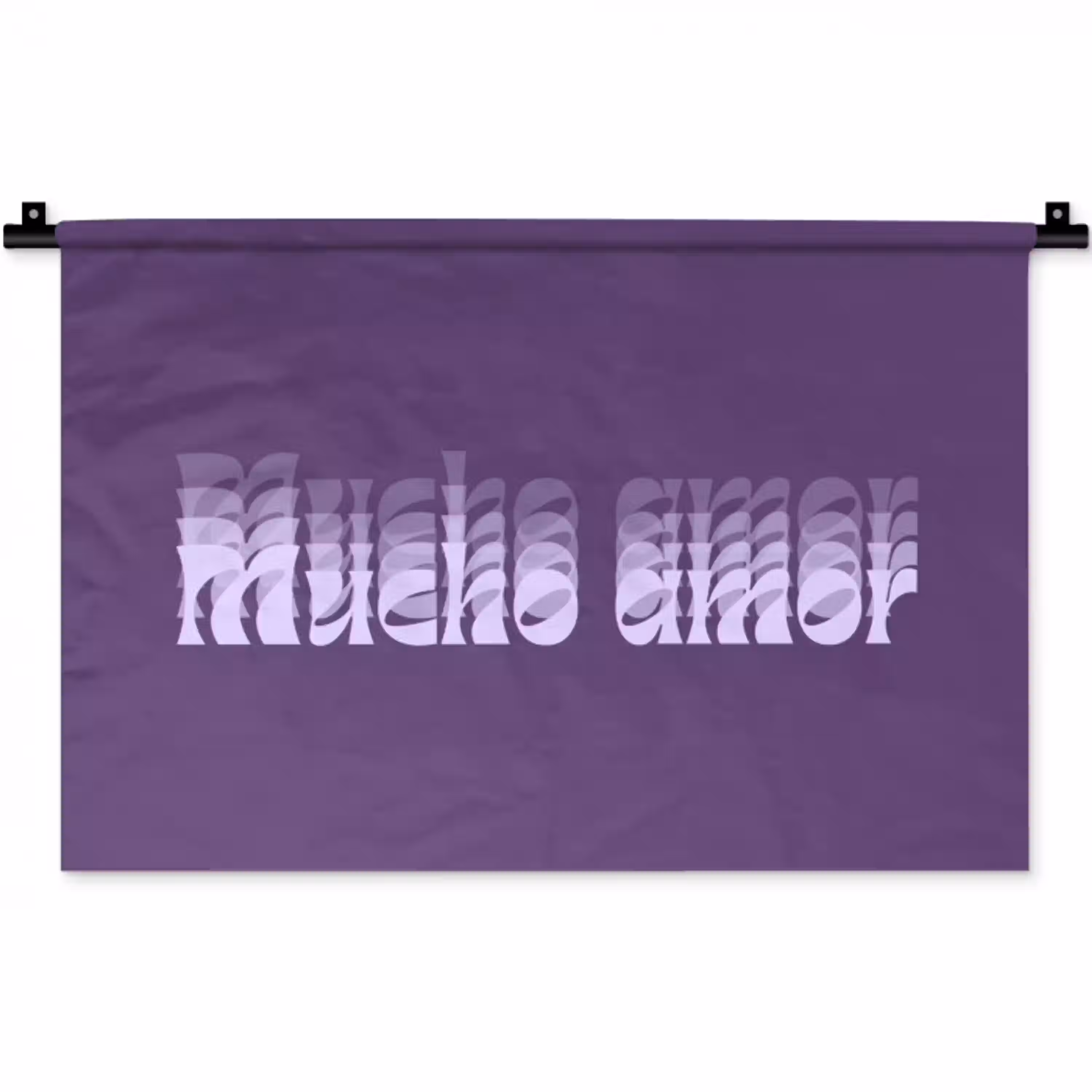 Mucho amor - Paars - Grafisch Wandkleed katoen klein -zz3d