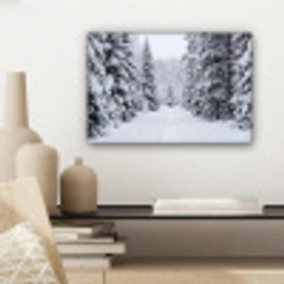 Bos - Winter - Sneeuw - Pad - Natuur canvas 2cm klein -sfeer6