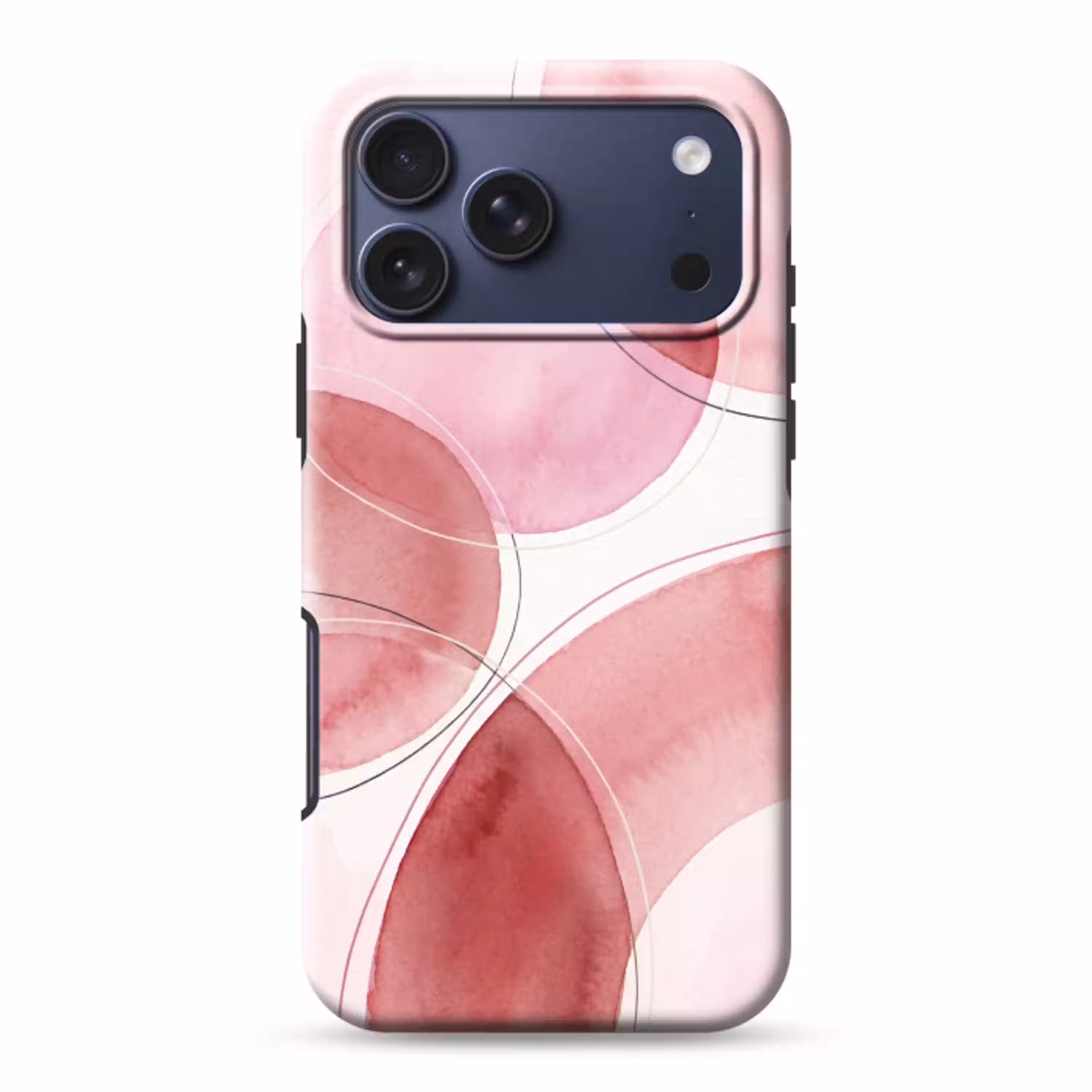 Abstract - Cirkels - Modern - Roze - Kunst Toughcase MagSafe Apple iPhone 17 Pro Max klein -3d