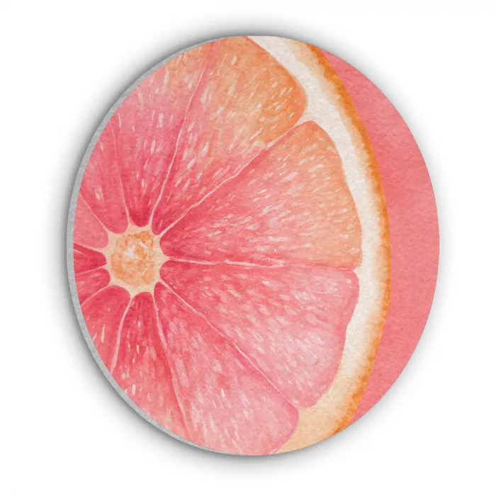 Grapefruit - Roze - Levendig Akoestische PET Vilt - Rond klein -3d