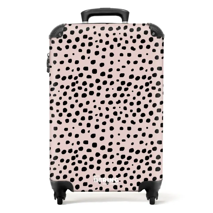 Dalmatiërpatroon op zachtroze NBS - Handbagage koffer - Kinderen Unisex middel -productfoto_recht