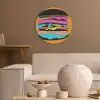 Hamburger - Kleurrijk - Speels Akoestische PET Vilt - Rond klein -sfeer1