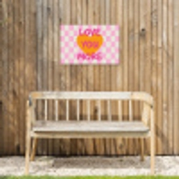 Valentijn - Love - Roze - Oranje Tuinposter op houten frame 2 cm dik klein -sfeer4