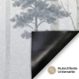 Bos - Bomen - Mist - Natuur - Illustratie - Grijs Deurmat klein -antislip_DE