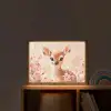 Hertje - Illustratie - Bloemen - Roze Light Box met batterij (Wandlamp kind) middel -sfeer1_kind