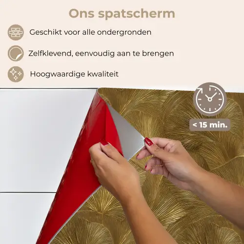 Organisch - Lijnen - Goud keuken achterwand spatscherm klein 900 -spatscherm_NL