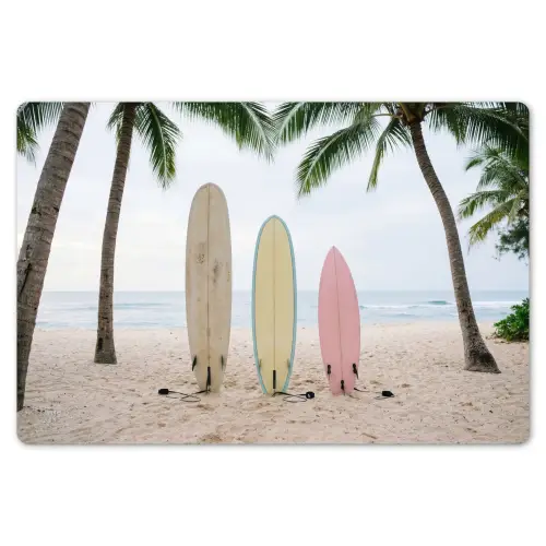 Surfboard - Palmbomen - Kleurrijk Placemat vinyl groot -zzsfeer1_Kitchenyeah-website