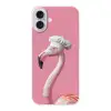 Flamingo - Roze - Koksmuts - Vogel Apple iPhone 16 Plus klein -3d