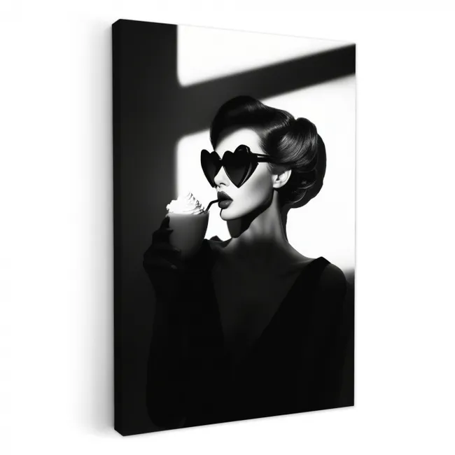 Vrouw - Zwart - Hart KitchenYeah - Keuken - Canvas klein -3d