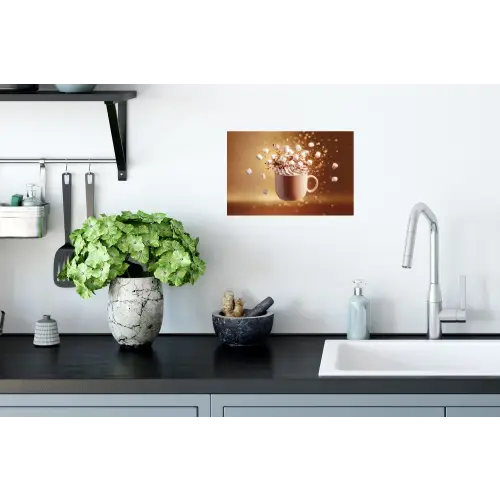 Chocomelk - Drinken - Warm - Bruin Muursticker klein -keuken