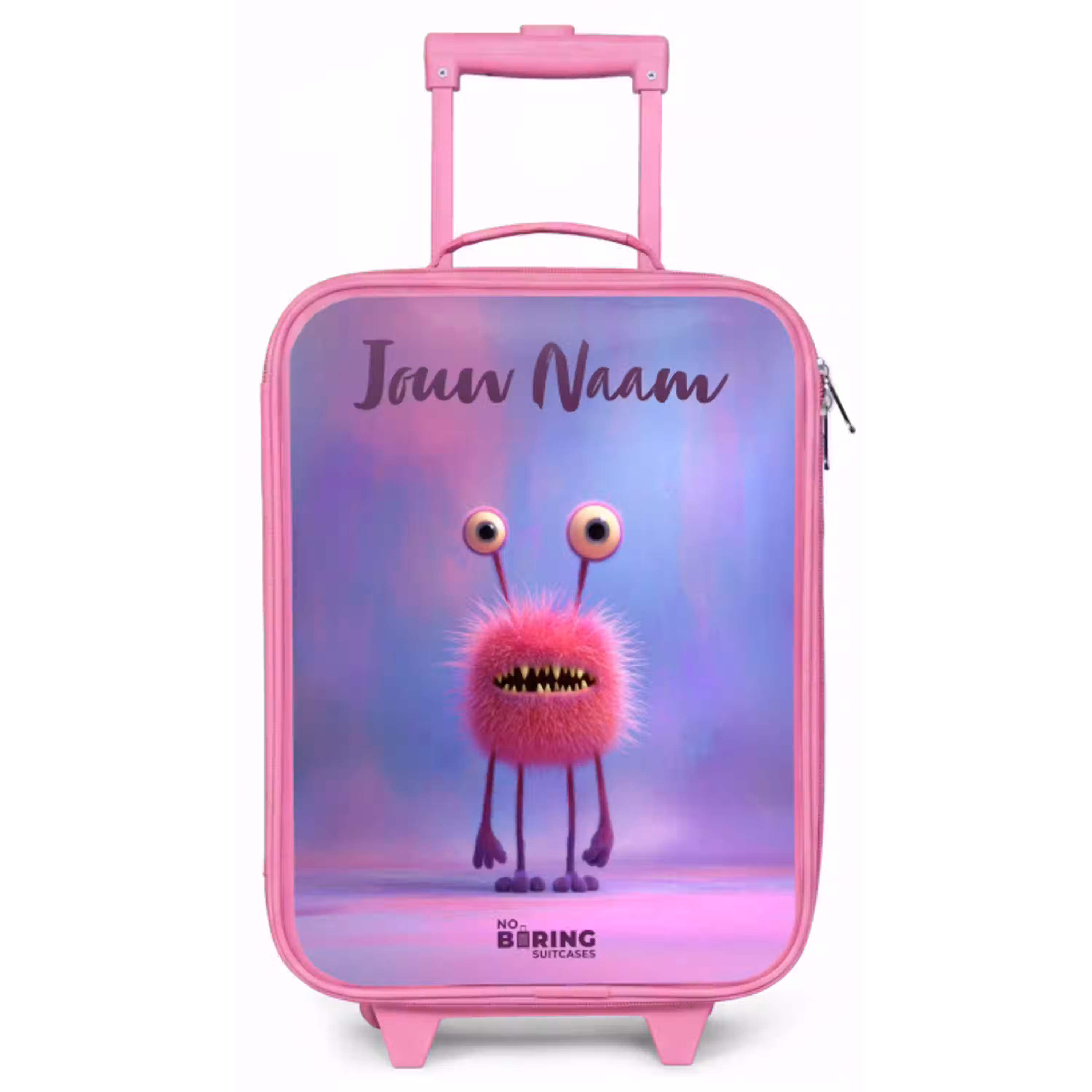 Roze harig monster met grote ogen Kinderkoffer - Roze klein -zz3dotto
