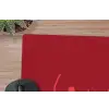 Minimalistisch - Lijnillustratie - Rood muismat rubber klein -closeup