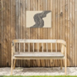 Golvend - Lijnen - Abstract - Silhouet Tuinposter op houten frame 2 cm dik klein -sfeer4