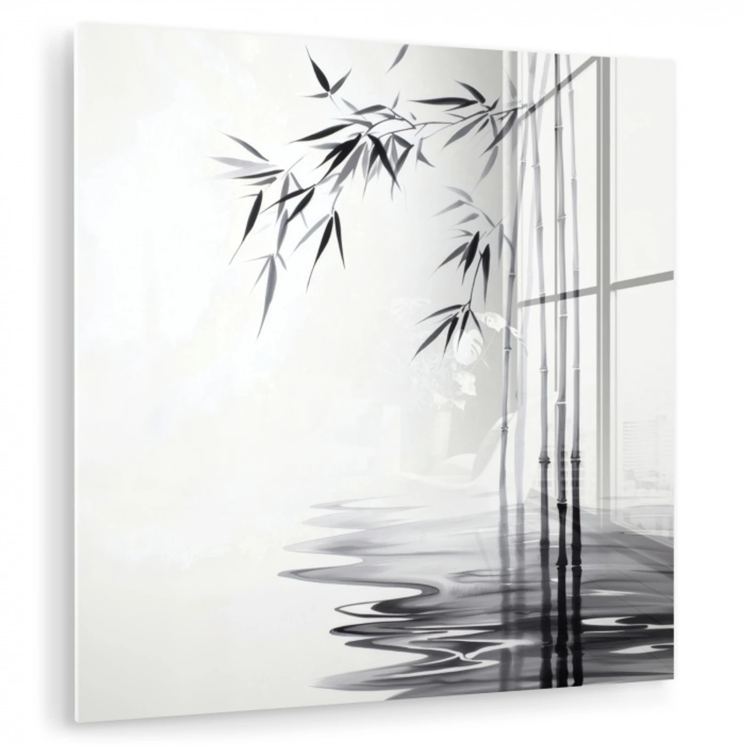 Bamboestammen - Water - Minimalistisch - Wit plexiglas 5mm klein -zzzproduct_nieuw