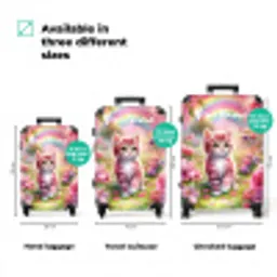Roze regenboogkatje NBS - Handbagage koffer - Kinderen Unisex middel zzzzzzVergelijking_3EN