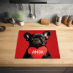 Amor - Hond  - Hartje - Rood Inductie beschermer vinyl 3mm middel -sfeer5
