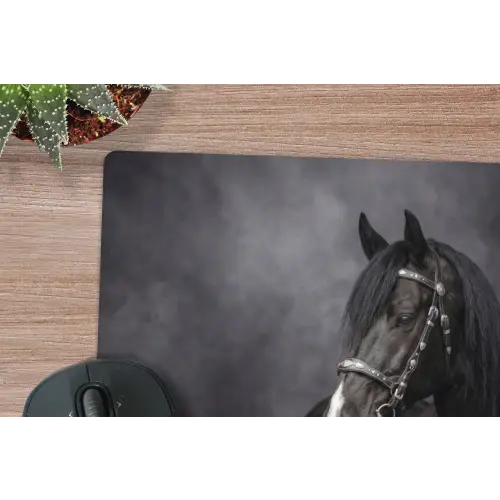 Portret - Paard - Zwart muismat rubber klein -closeup