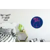 Brutaal - Grappig - Blauw Wandcirkel aluminium klein -kinderkamer
