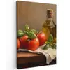 Tomaten - Olijfolie - Stilleven Tuinposter op houten frame 2 cm dik klein -3d